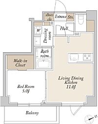 オルサス新江古田 1LDKの間取図画像