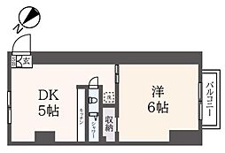 サンレイクマンション 2階1DKの間取り