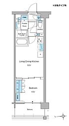 新宿区高田馬場3丁目マンション 1LDKの間取図画像