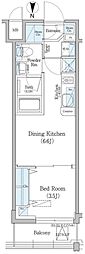 Urbanex深川住吉 1DKの間取図画像