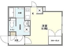 LAPiSPARK四谷三丁目 ワンルームの間取図画像