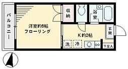 パークサイド駒場 1Kの間取図画像
