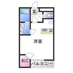 レオパレス我孫子 1Kの間取図画像