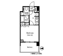ParkCube四谷三丁目 ワンルームの間取図画像