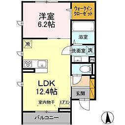 クレールモア 1LDKの間取図画像