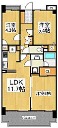グリーンコーポ鶴川 3LDKの間取図画像