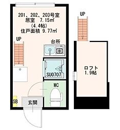 カシミール学芸大前 ワンルームの間取図画像