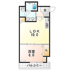 グレイス今里 1LDKの間取図画像