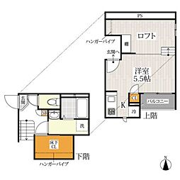 ＣＢアデリーナ鳥栖 2階1Kの間取り