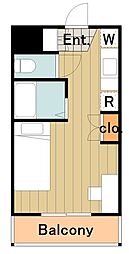 多摩都市モノレール 大塚・帝京大学駅 徒歩5分の賃貸マンション 2階1Kの間取り