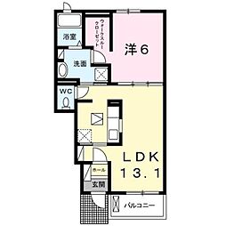 ランジェ 1階1LDKの間取り