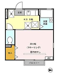 シティパル新中野 1Kの間取図画像