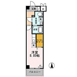 サンシェンロンＫ 4階ワンルームの間取り
