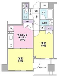 K'S新中野 2DKの間取図画像