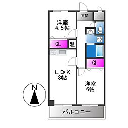 メゾンespoir 2LDKの間取図画像