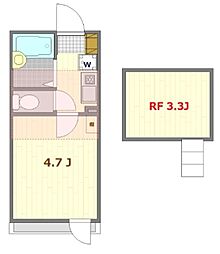 ノーザンロード扇大橋 3階1Kの間取り