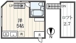 ソリッドリファイン千歳烏山 2階ワンルームの間取り