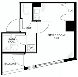 クレセント上池袋 2階ワンルームの間取り