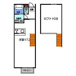 メゾネットサクラ 1LDKの間取図画像