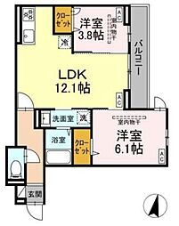 ラヴェンナ 2LDKの間取図画像