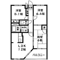 ブルーPier石井 3LDKの間取図画像