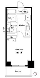 コートブランシェ 1Kの間取図画像