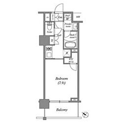 ザ・レジデンス赤坂檜町 6階1Kの間取り