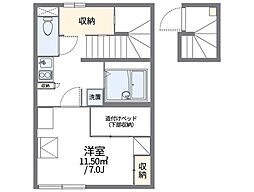 レオパレスYou 3 2階1Kの間取り