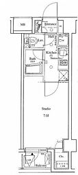 セントパレス王子 1Kの間取図画像