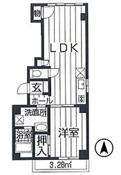 ノーリーズン森下 1LDKの間取図画像