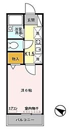 グリーンパーク 1Kの間取図画像