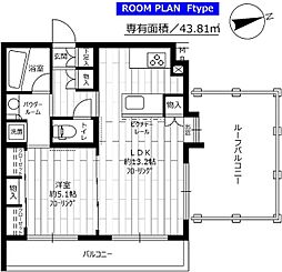 ステージファースト西馬込アジールコート 5階1LDKの間取り
