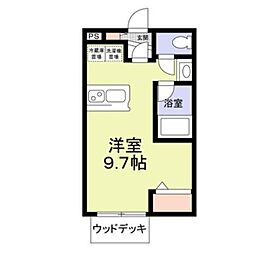 ボナチッタ3号棟 1階ワンルームの間取り