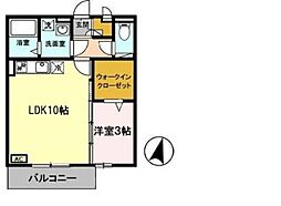 エルフィール 1LDKの間取図画像