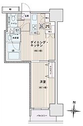 エスティメゾン錦糸町2 15階1DKの間取り