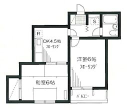グレイス新検見川 2階2DKの間取り
