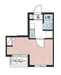 プレール明大前 2階1Kの間取り