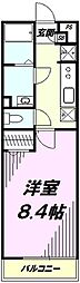 リブリ・栖 2階1Kの間取り