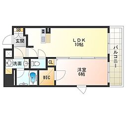 JR大阪環状線 福島駅 徒歩9分の賃貸マンション 10階1LDKの間取り