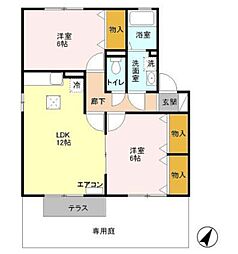 コートビビット 2LDKの間取図画像
