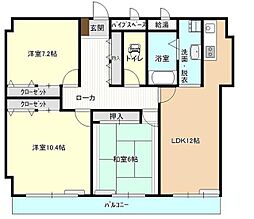 パークヒルズ高砂 3LDKの間取図画像