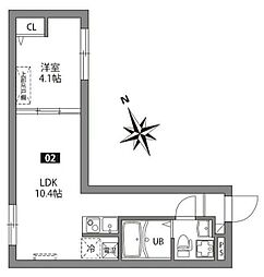 JR京浜東北・根岸線 大井町駅 徒歩12分の賃貸マンション 1階1LDKの間取り
