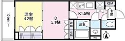 リバーレ池袋 1DKの間取図画像