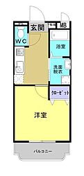 プログレッソ今釜 1Kの間取図画像