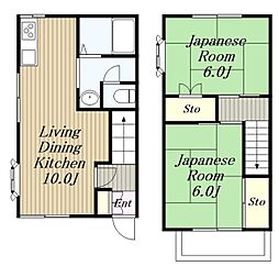 メゾン堀之内 2LDKの間取り