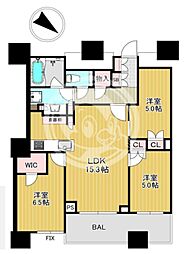 パークタワー勝どきサウス 3LDKの間取図画像