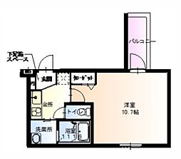 フジパレス堺鳳南 1階1Kの間取り