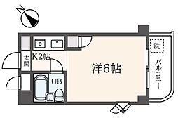 デイジイ川崎 1Kの間取図画像