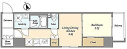 AZURETERRACE門前仲町 1LDKの間取図画像