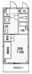 T'sgarden都筑ふれあいの丘 ワンルームの間取図画像